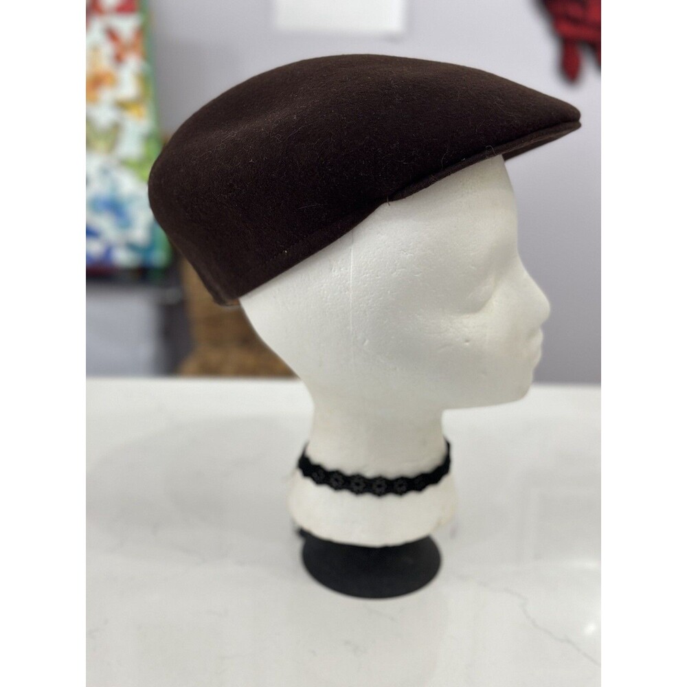 Vintage Mens Brooks All Wool Brown Newsboy Cabbie Cap Hat Size 7 Made In England